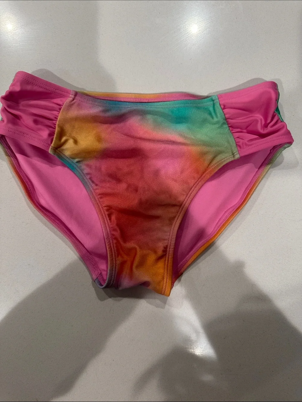Cat & Jack Pink Multi Rainbow Tie-Dye Girls Bikini Set